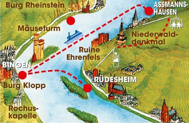 Rheinlauf-Ringticket Darstellung | © Bingen-Rüdesheimer