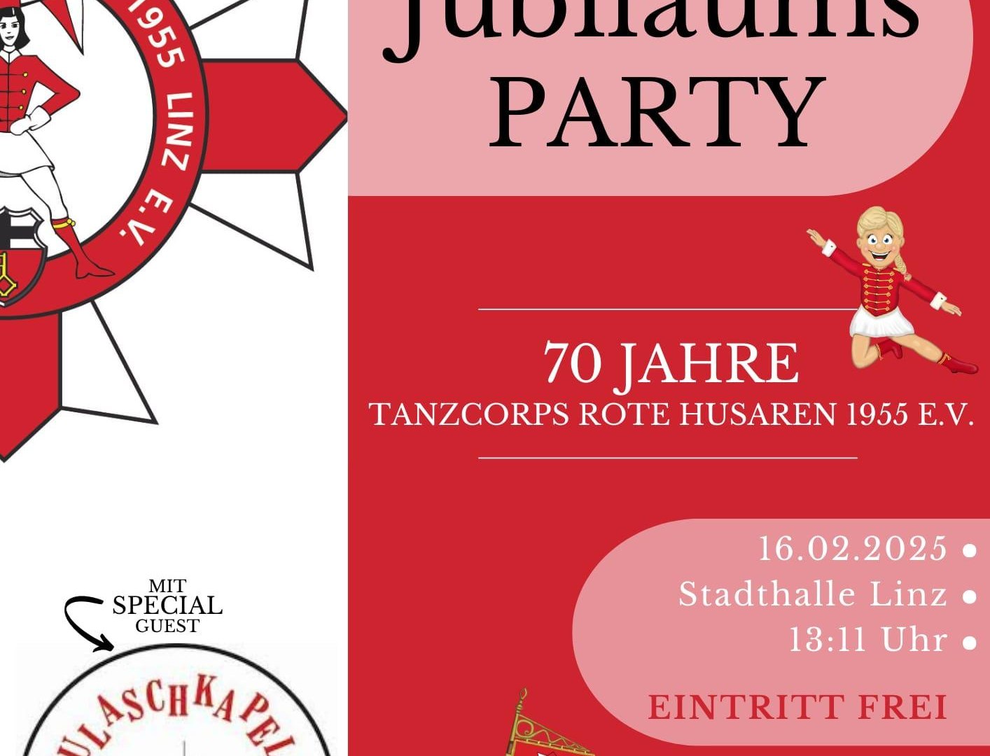 Jubiläumsparty Rote Husaren | © Große Linzer Karnevalsgesellschaft