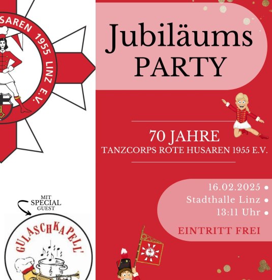 Jubiläumsparty Rote Husaren | © Große Linzer Karnevalsgesellschaft